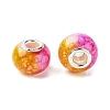 Two Tone Glass European Beads GPDL-K003-01E-2