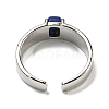Natural Lapis Lazuli Adjustable Rings RJEW-K269-12P-06-3