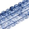 Transparent Crackle Glass Beads Strands GLAA-Q108-03A-10-1