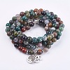 Natural Indian Agate Wrap Bracelets BJEW-E329-06E-1