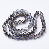 Electroplated Glass Beads Strands EGLA-Q092-10mm-C02-2