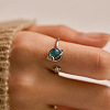 Sterling Silver Cubic Zirconia and Rotating Glass Cuff Rings FS-WG9C688-01-1