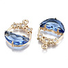 Faceted Transparent Glass Pendants GLAA-T020-18-4