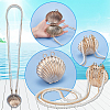   Natural Shell & Alloy Starfish Charm Bracelet & Bib Necklace & Adjustable Ring & Dangle Stud Earrings & Aligator Hair Clip & Mini Crossbody Bags SJEW-PH0001-11-4