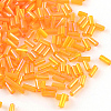 AB Color Plated Glass Bugle Beads SEED-R011-169-1