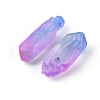 3Pcs Electroplate Natural Quartz Crystal Beads Strands G-FS0001-52-3