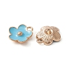 Light Gold Plated Alloy Enamel Pendants ENAM-YW0002-20C-2