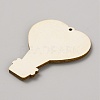 Single Face Printed Heart Wood Big Pendants WOOD-CJC0011-07E-2