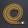 Men's 201 Stainless Steel Cuban Link Chain Necklaces NJEW-T012-01A-61-G-2