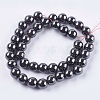 Non-magnetic Synthetic Hematite Bead Strands G-R193-19-10mm-2