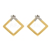 Ion Plating(IP) 304 Stainless Steel Hollow Rhombus Stud Earrings EJEW-C118-04B-1