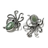 Natural Green Aventurine Octopus Brooch G-Z050-01A-2