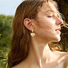 1Pair Brass Clear Cubic Zirconia Heart Hoop Earrings EJEW-TA0008-59-7