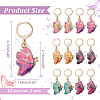 Alloy Enamel Butterfly Pendant Locking Stitch Markers HJEW-AB00084-2