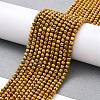 Electroplate Glass Beads Strands GLAA-H021-01B-FP04-3
