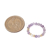 Natural Mixed Gemstone & Pearl Bead Finger Rings for Women RJEW-JR00965-2