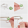 1Pc Adjustable Rhodium Plated Sterling Silver Finger Ring Components STER-BBC0006-95P-5