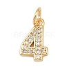 Brass Micro Pave Clear Cubic Zirconia Charms KK-G544-04G-04-1