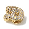 Brass Micro Pave Cubic Zirconia Beads KK-P290-61G-R-2