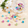 80Pcs Dyed Natural Dolomite Cube Connector Charms PALLOY-HY00101-2