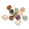 Natural & Synthetic Mixed Gemstone Faceted Heart Charms G-Q006-07G-1