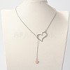Trendy Alloy Heart Lariat Necklaces NJEW-JN01057-01-1