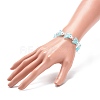 4Pcs 4 Color Acrylic Butterfly & Plastic Pearl Beaded Stretch Bracelets BJEW-JB08859-3