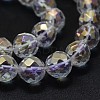 Electroplated Natural Quartz Crystal Beads Strands G-K285-10-8mm-3