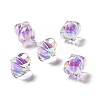 Two Tone UV Plating Rainbow Iridescent Acrylic Beads TACR-D010-04B-1