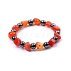 Dyed Natural Agate Beaded Stretch Bracelets PW-WG1B074-01-1