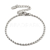 Non-Tarnish 201 Stainless Steel Rugby Beaded Chain Bracelets BJEW-G696-01A-P-1