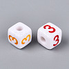 Opaque Acrylic European Large Hole Beads SACR-N020-01A-04-3