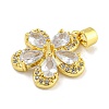 Rack Plating Brass Micro Pave Cubic Zirconia Pendants KK-G513-93G-02-2