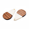 Opaque Resin & Walnut Wood Pendants RESI-N025-030-B05-3