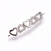Brass Micro Pave Cubic Zirconia Links ZIRC-F099-06P-1