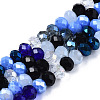 Electroplate Glass Beads Strands X-EGLA-N002-12B-1