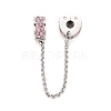 304 Stainless Steel Heart Safety Chain Clip Lock Stopper Charms STAS-C047-07P-2