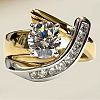 Brass Micro Pave Clear Cubic Zirconia Finger Rings FS-WG8456F-04-2