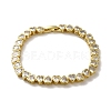 Rack Plating Brass Pave Clear Cubic Zirconia Link Bracelets KK-R158-13G-1