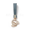 Microfiber & Zinc Alloy & Crystal Rhinestone Keychain LS-KEYC-G062-01A-3