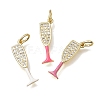 Brass Micro Pave Clear Cubic Zirconia Pendants CU-CBAEEA8-15G-1