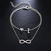 Alloy Infinity Heart Initial Charm Double Layer Anklets for Women FS-WG74AE6-26-1