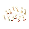 Brass Huggie Hoop Earrings for Christmas EJEW-JE04509-1