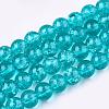 Crackle Glass Beads Strands X-CCG-Q001-4mm-06-1