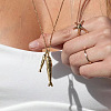 Ocean 304 Stainless Steel Double Fish Pendant Necklaces for Women WI5548-3