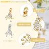 DICOSMETIC 12Pcs 2 Colors Brass Micro Pave Clear Cubic Zirconia Charms FIND-DC0003-27-3