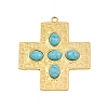 Bohemian Style 304 Stainless Steel with Synthetic Turquoise Pendants STAS-G381-02G-06-1