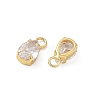 Brass Pave Clear Cubic Zirconia Charms CU-CBAD360-01G-01-2