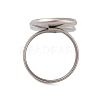 Non-Tarnish 304 Stainless Steel Open Cuff Ring Findings STAS-E124-05K-P-3