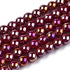 Electroplate Opaque Glass Beads Strands GLAA-T032-P4mm-AB05-1